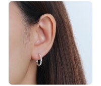 Designed Chain Silver Stud Earring STS-3013